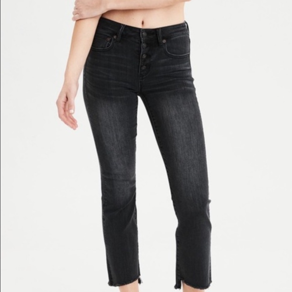 AE high waisted cropped flare jeans